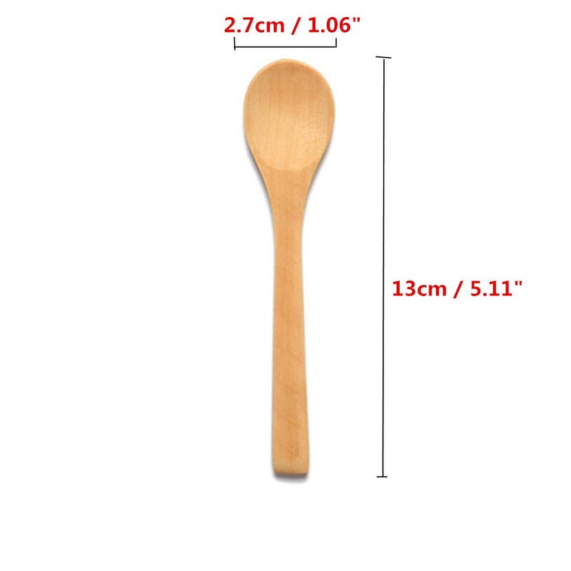 AISIBO 6 Pcs Handmade Small Wooden Spoon Honey Teaspoon Seasoning Coffee Tea Sugar Salt Jam Mustard Ice Cream Bamboo Spoons - Image 3